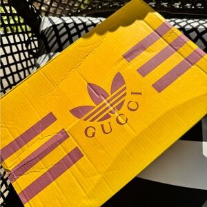 Gucci and Addidas Pink Gazelle Sneakers